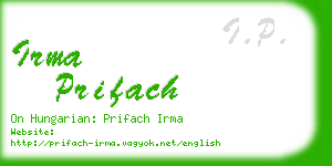 irma prifach business card